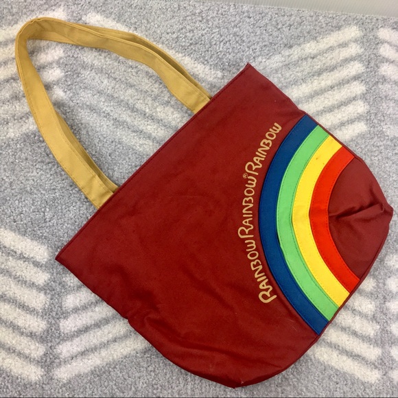 Vintage Handbags - RAINBOW 70s Vintage Canvas Tote Le Bag Le Tote